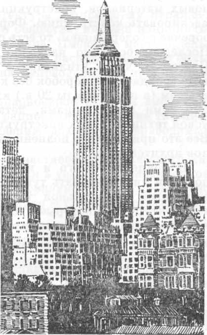 Эмпайр стэйт билдинг в Нью-Йорке высотой 407 м